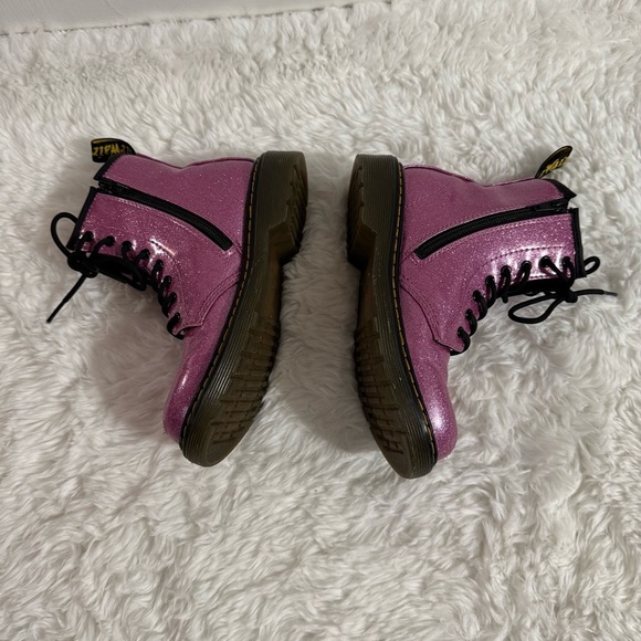 Dr. Martens Pink Patent Leather Combat Boots Size 2 - Picture 13 of 16